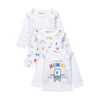 Family 2B: 3 Pack Long Sleeve Tops (0-12 Months)